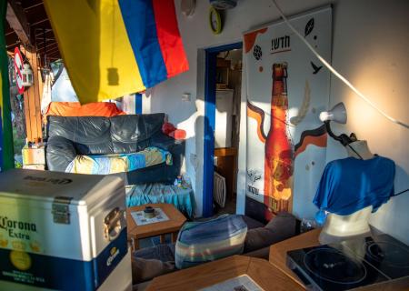 Each room has a small porch