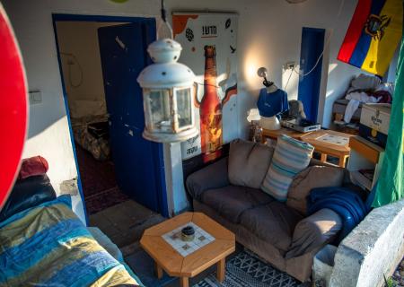 Each room has a small porch