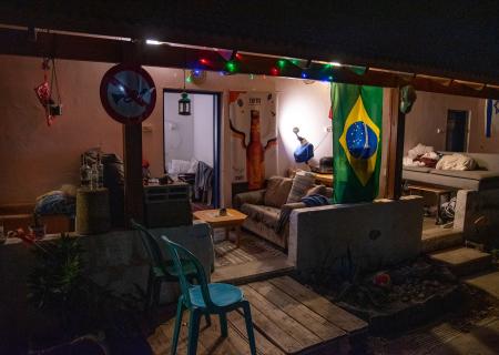 Each room has a small porch