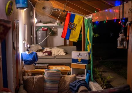 Each room has a small porch